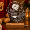 YearBloom personalized acrylic LED New Year lamp with couple photo, flowers, names and warm light