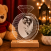 RingLumi personalized acrylic LED engagement ring lamp with couple photo and warm romantic light
