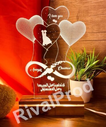 مصباح قلب محفور